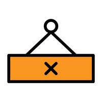 a flat icon of a crane with an x on it vector