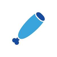 a blue tube with a long handle on it vector
