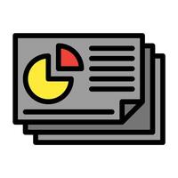 a paper document with a pie chart on it vector