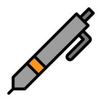 a pen with a black and orange tip on a white background vector