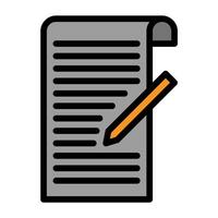 a document with a pencil and a pen on it vector