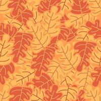 autumn seamless pattern abstract floral background with leaves, hand drawing flat color. vector