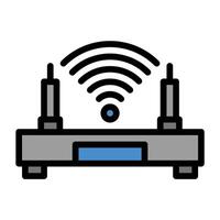 a wireless router with a blue icon vector