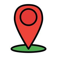 a red location marker icon on a white background vector