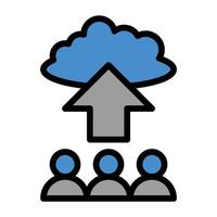 cloud computing icon with people and cloud vector