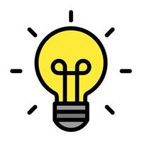 a light bulb with a black and yellow outline vector