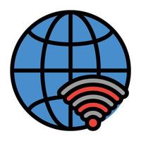 wifi globe icon vector