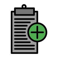 a clipboard with a plus sign on it vector