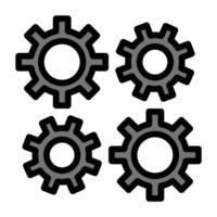 four gears on a white background vector