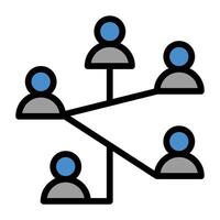 a group of people connected by a network vector