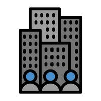 a city skyline with people in the background vector