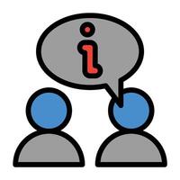 two people are talking with a speech bubble above them vector