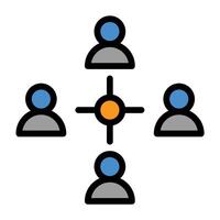 a group of people with a circle around them vector