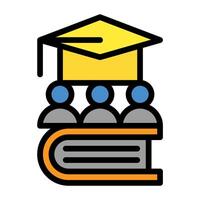 a graduation cap on top of a book vector