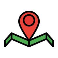 a map pin icon with a red and green arrow vector