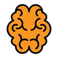 an orange brain icon on a white background vector