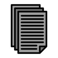 a black and white icon of a stack of paper vector
