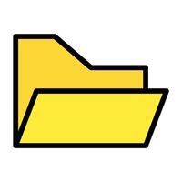 a yellow folder icon on a white background vector