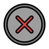 a red cross on a gray button vector