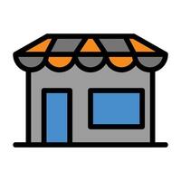 a small store with awning on the front vector