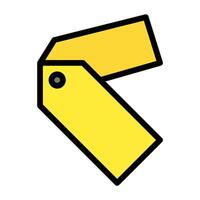 a yellow tag with a black handle vector
