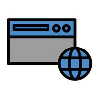 a blue and gray globe and a computer on a white background vector