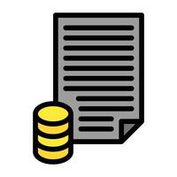 a stack of coins and a document vector