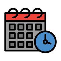 a calendar and clock icon on a white background vector
