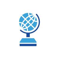 a globe icon on a stand vector