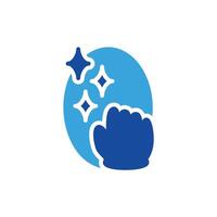 a blue hand with stars on it vector