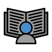 a person reading a book icon vector