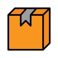 an orange box with a gray ribbon on it vector
