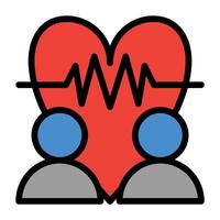 a heart with a person and a heartbeat vector