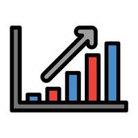 a graph bar chart icon with an arrow pointing up vector