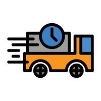 a truck with a clock on the side vector