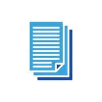 a blue document icon on a white background vector