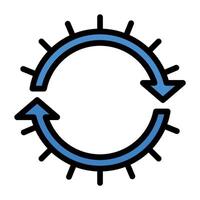 a circular icon with arrows pointing in different directions vector