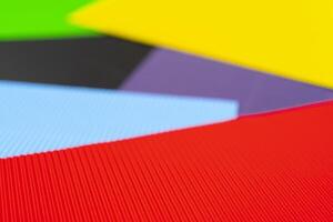 Colored background of corrugated paper. Soft focus. Copy space. photo