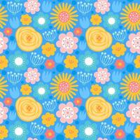 Pastel cute colorful abstract flower seamless pattern vector