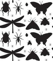 Seamless pattern of hand drawn insects vector