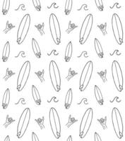 Seamless pattern of doodle sketch surf wave vector