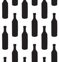 Seamless pattern of wine bottle vector