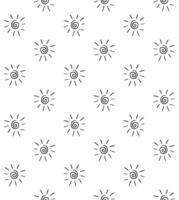 Seamless pattern of doodle sketch sun vector
