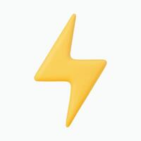 Lightning 3d icon. Isolated on white. vector
