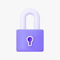 Lock 3d icon. Isolated on white. vector