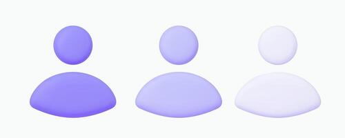 User 3d icons set. Isolated on white. vector