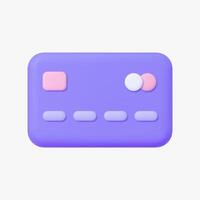 Credit card 3d icon. Isolated on white. vector