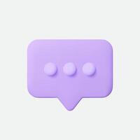 Speech bubble 3d illustration. Isolated on white. vector