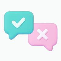 Speech bubbles with yes and no signs. vector