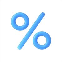 Percentage icon 3d illustration. vector